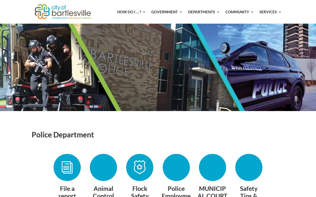 Bartlesville city police route for traffic and ordinance questions